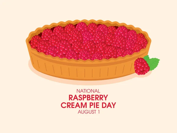Vetor Nacional Raspberry Cream Pie Day Vetor Ícone Torta Framboesa — Vetor de Stock