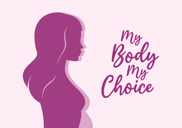 Body Choice Lettering Icon Vector Protes Hak Aborsi Amerika Serikat - Stok Vektor