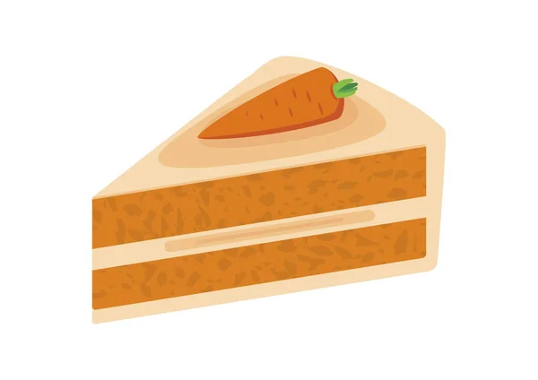 Νόστιμη Φέτα Καρότου Διάνυσμα Κέικ Πανεύκολο Σχέδιο Καρότου Γλυκό Καρότο — Διανυσματικό Αρχείο