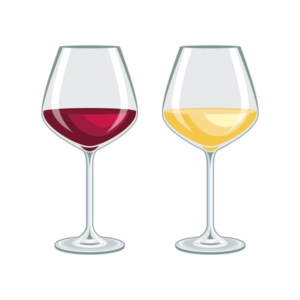 Glass Red White Wine Icon Set Vector Glass Wine Icon — Archivo Imágenes Vectoriales