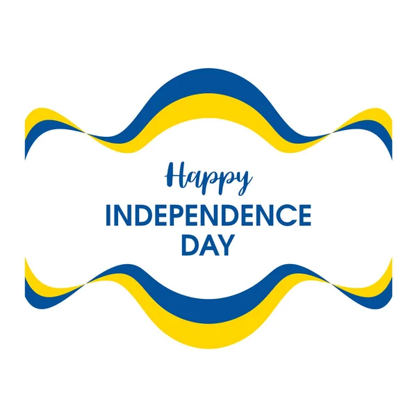 Szczęśliwego Dnia Niepodległości Wektor Ukrainy Abstrakcyjna Flaga Wstążki Ukraińskiej Wektor — Wektor stockowy