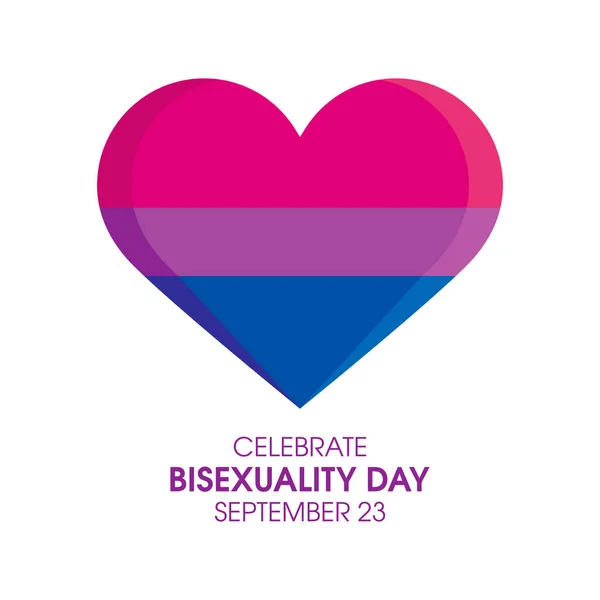 Celebrate Bisexuality Day Vector Bisexual Pride Flag Heart Shape Icon — 图库矢量图片