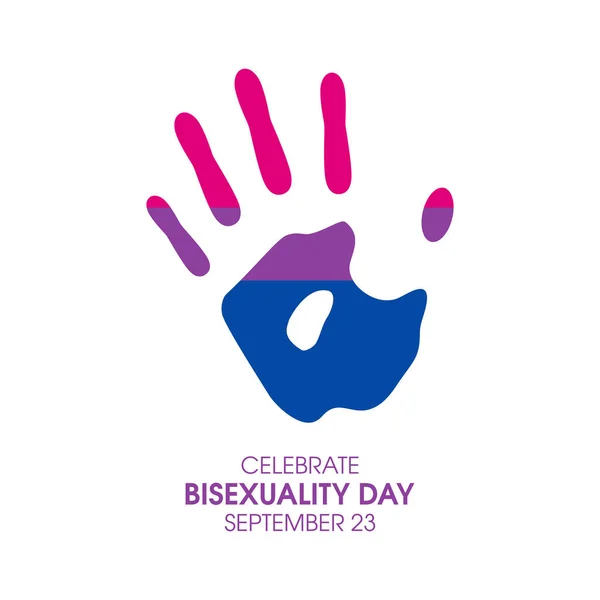 Celebrate Bisexuality Day Vector Handprint Bisexual Pride Flag Icon Vector — 图库矢量图片