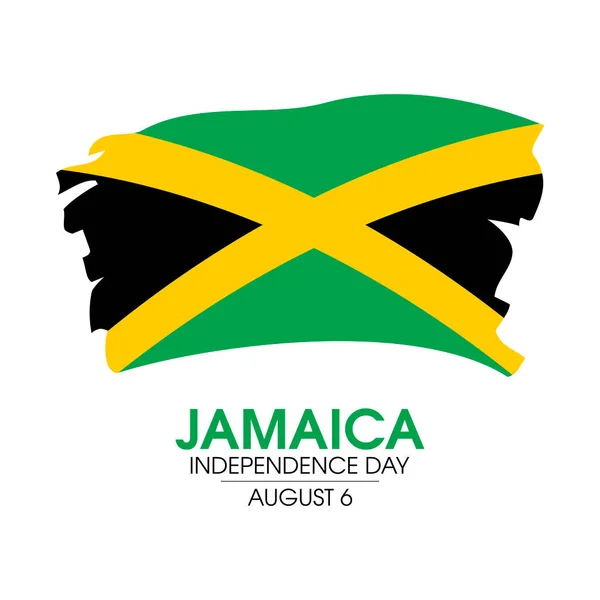 Jamaica Independence Day Vector Abstract Grunge Waving Flag Jamaica Icon — 스톡 벡터