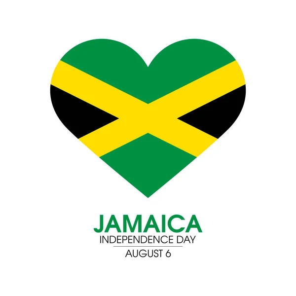 Jamaica Independence Day Vector Flag Jamaica Heart Shape Icon Vector — 스톡 벡터