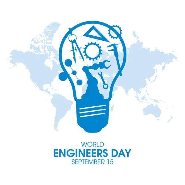 Día Mundial Los Ingenieros Vector Herramientas Trabajo Ingeniería Desarrollo Vector — Archivo Imágenes Vectoriales