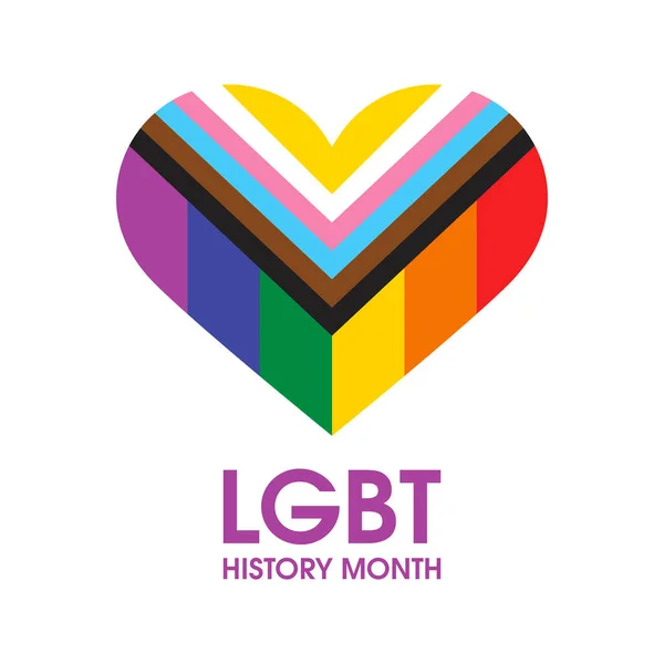 LGBT Geçmiş Ay vektörü. LGBT gökkuşağı gurur bayrağı kalp şekli ikon vektörü. LGBTQIA kalp bayrağı sembolü. LGBT tasarım ögesi beyaz bir arkaplanda izole edildi. Önemli bir gün.