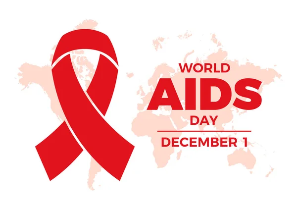 Světový Den Aids Vektoru Prosince Červená Stuha Povědomí Aids Světová — Stockový vektor