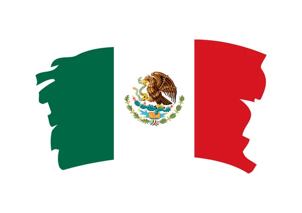 Paintbrush Grunge Flag Mexico Vertical Tricolor Icon Vector Znak Mexického — Stockový vektor