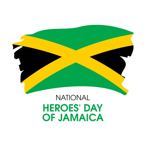牙买加国家英雄日病媒 在白色背景上分离的Jamaica图标向量的擦亮标志 漆刷Jamaican国旗设计元素 重要的一天 — 图库矢量图片
