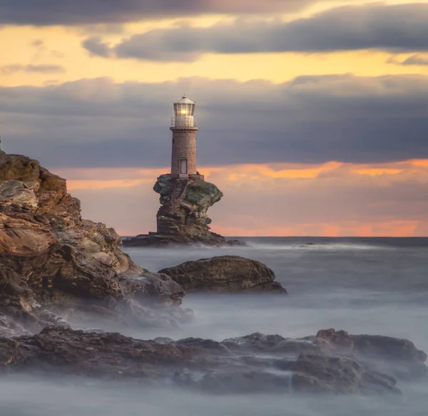 Tourlitis Lighthouse Andors Island Greece — Stock Photo, Image