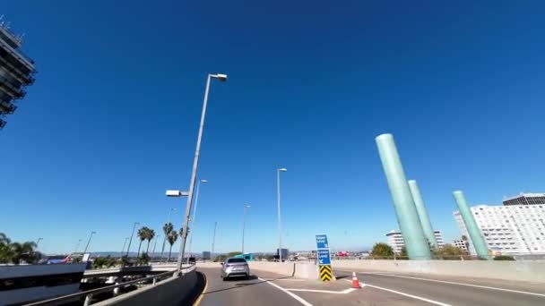 Los Angeles Verenigde Staten Juni 2022 Autorijden Lax Luchthaven Rotonde — Stockvideo