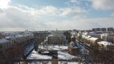 St. Paraskevis Church in Chernigov. Aerial drone view. Winter