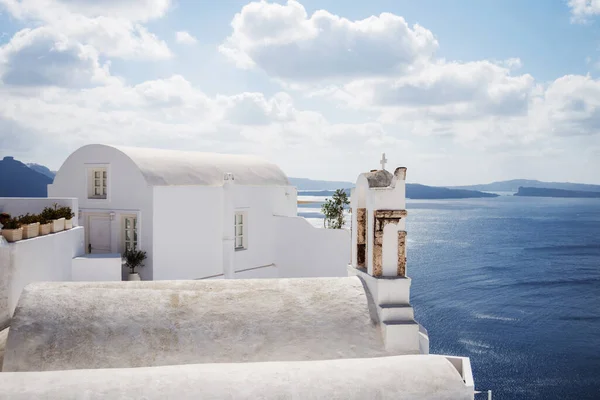 View Oia Most Beautiful Village Santorini Island Greece Summer — стоковое фото