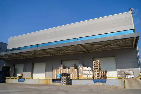 Edificio Fábrica Grande Productos Listos Para Entrega — Foto de Stock