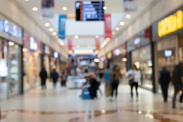 Pessoas Lojas Crowded Mall Blurred — Fotografia de Stock