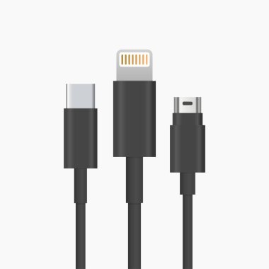  Şimşek Tipi C Mini B Kablolar Kablo vektör çizimi