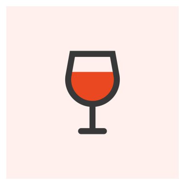  şarap camı simgesi vektörü