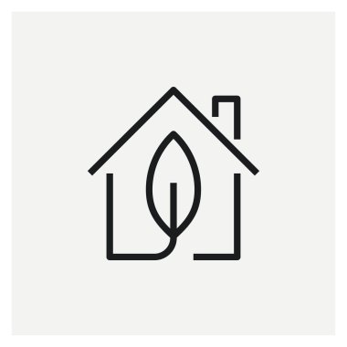  Eko ev yaprağı ikon vektörü