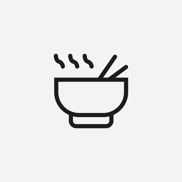 Bowl Sopa Fideos Icono Vector — Archivo Imágenes Vectoriales