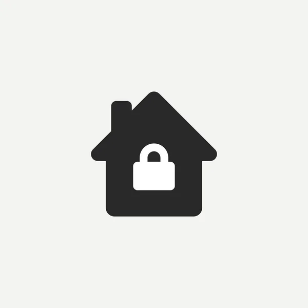 Huis Lock Protection Pictogram Vector — Stockvector