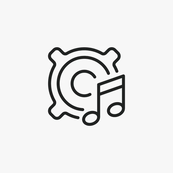 Loudspeaker Music Vector Sign Icon — 스톡 벡터