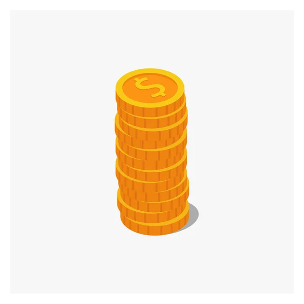 Coins Penny Gold Vector Illustration — Stock Vector