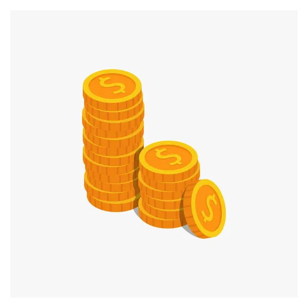 Munten Penny Gold Vector Illustratie — Stockvector