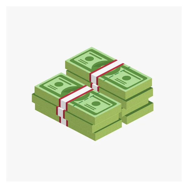 Ilustración Vectorial Wads Money — Vector de stock