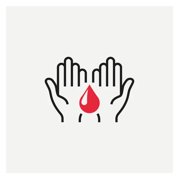 Donación Sangre Dar Manos Icono Vector Ilustración — Vector de stock