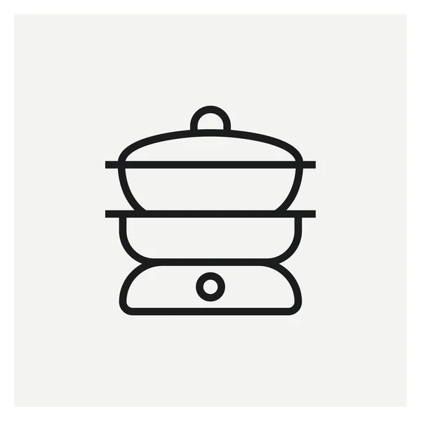Icon Vektor Für Lebensmittel Mit Doppeltem Boiler — Stockvektor