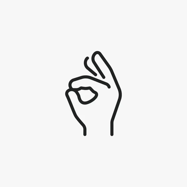 Hand Gesture All Done Vector Sign Icon — Stock Vector