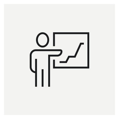  İnsan istatistikleri sunum simgesi vektör illüstrasyonu