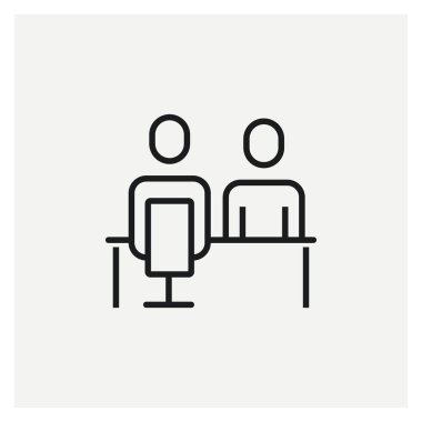  Röportaj çalışanı ikon vektör illüstrasyonu