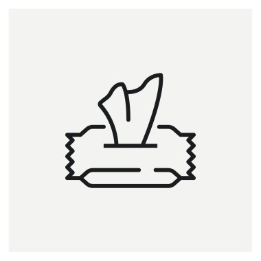  Peçete ıslak temiz eller sterilizasyon koronavirüs ikon vektör ilülasyonu