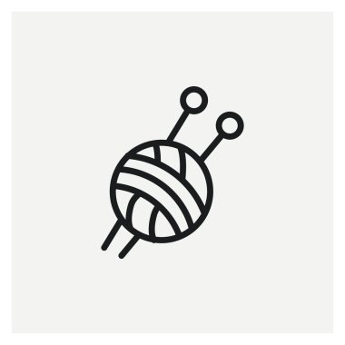  Yün yumağı iğne yuvarlama ikonu vektörü dikilüyor