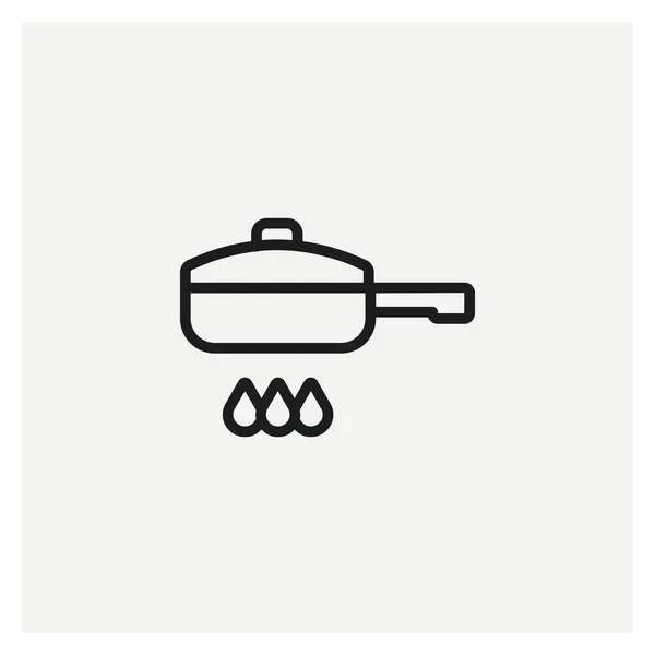 Matlagning Kokning Pan Ikon Vektor — Stock vektor