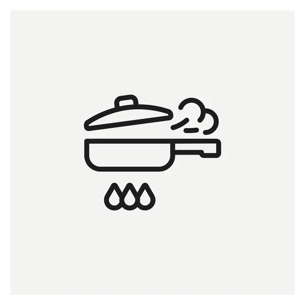 Matlagning Kokning Pan Ikon Vektor — Stock vektor