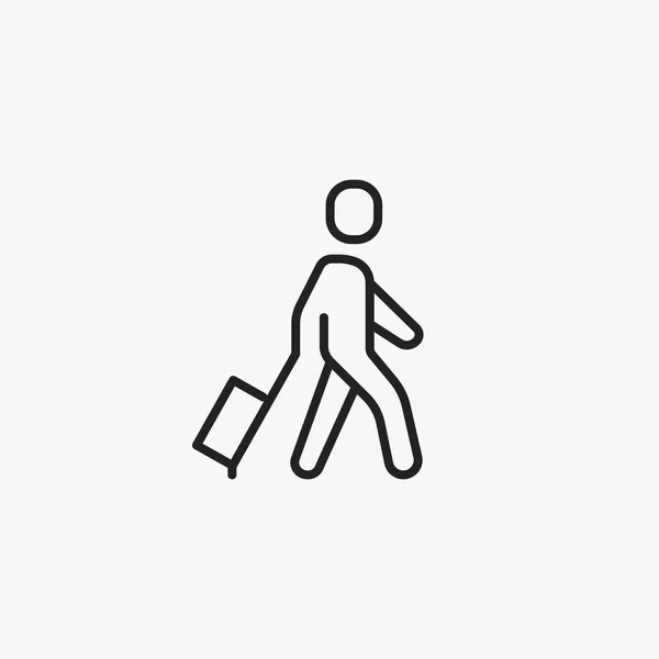 Human Bagage Travelin Vektorsymbol — Stockvektor