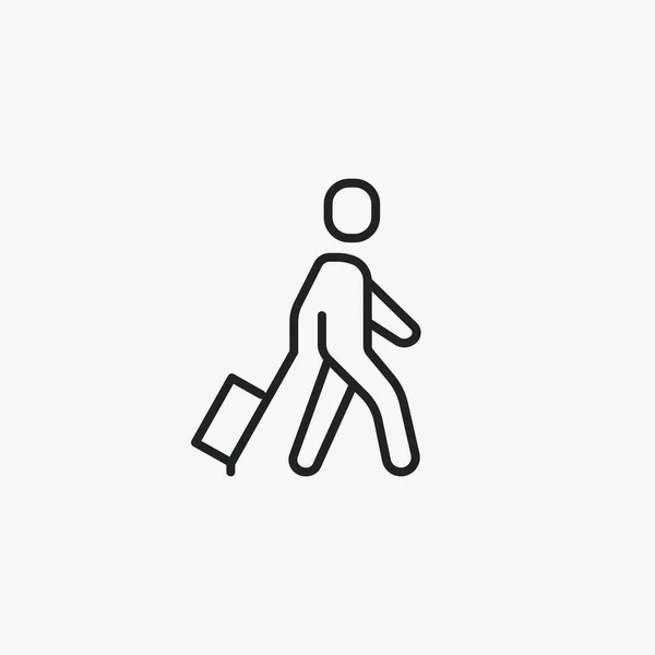 Bagage Humano Icono Vector Travelin — Vector de stock