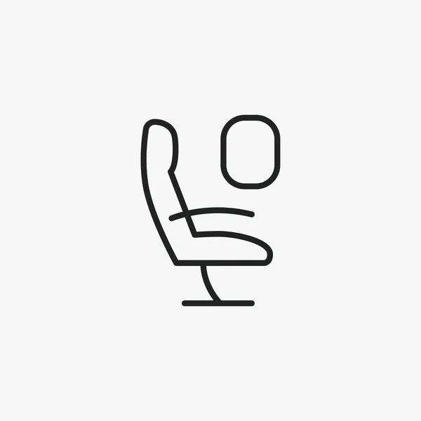 Plano Pasajero Asiento Sillón Vector Icono — Vector de stock