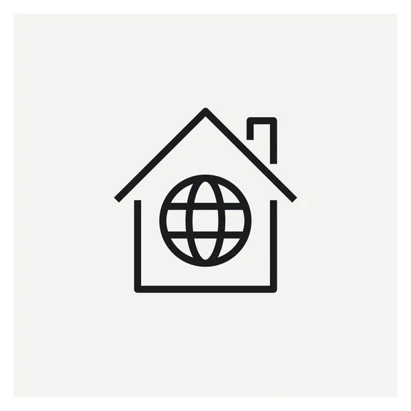 Vetor Ícone House World Globe —  Vetores de Stock