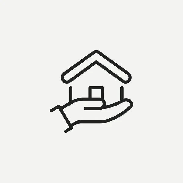 Huis Estate Insurance Icoon Vector — Stockvector