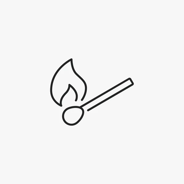 Match Fire Burn Vektor Jel Ikon — Stock Vector
