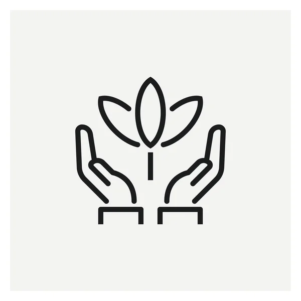 Nature Protection Hands Icon Vector — Stock Vector