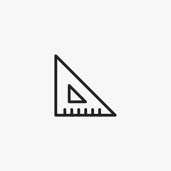 Ícone Sinal Vetor Régua Triângulo —  Vetores de Stock