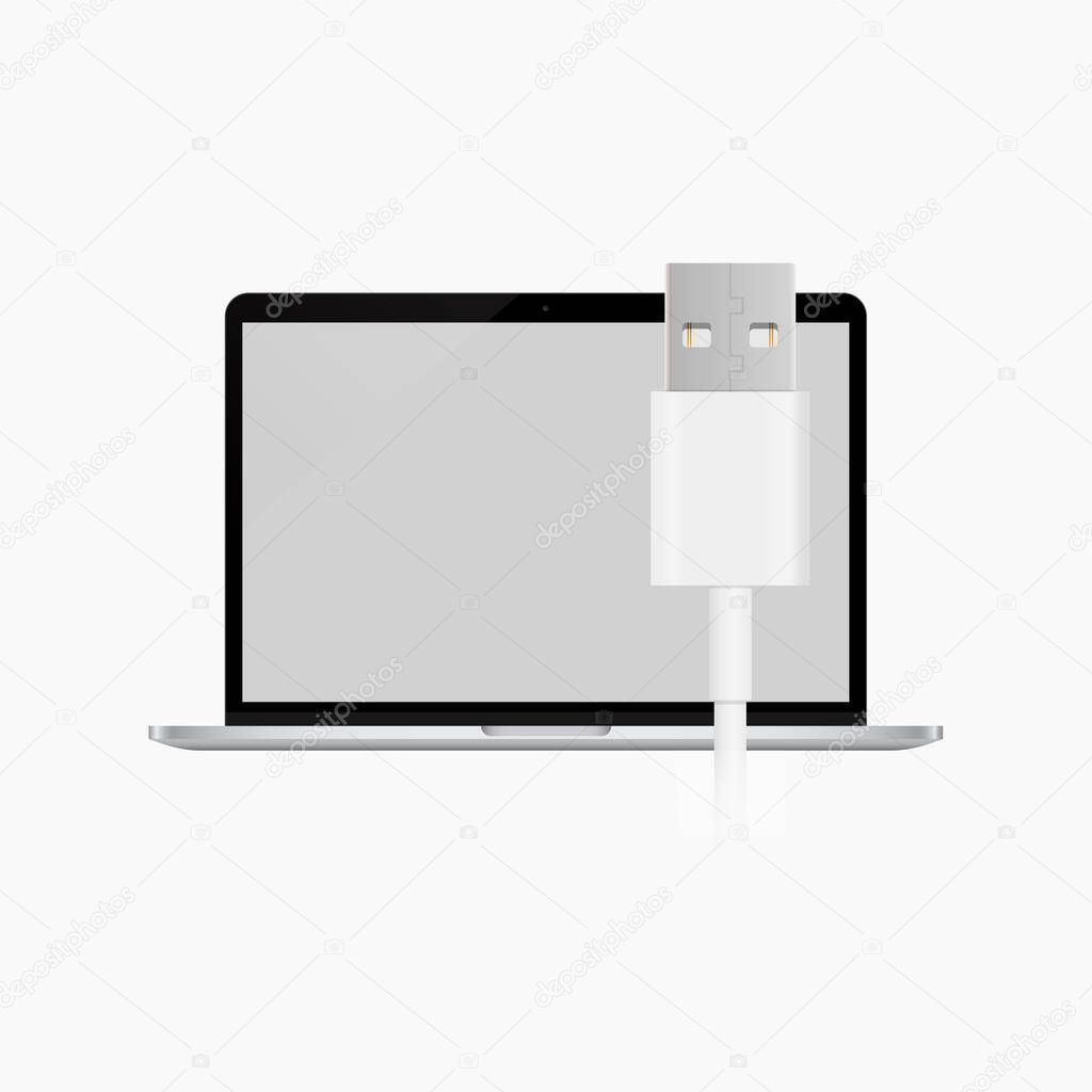  PC USB Cable Wire vector illustration