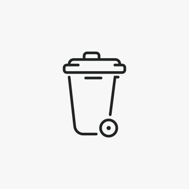 Wheelie bin çöp kutusu simgesi işaret vektörü