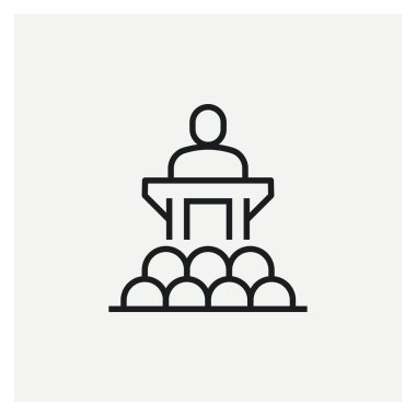  Konuşmacı izleyici lideri ikon vektör illüstrasyonu