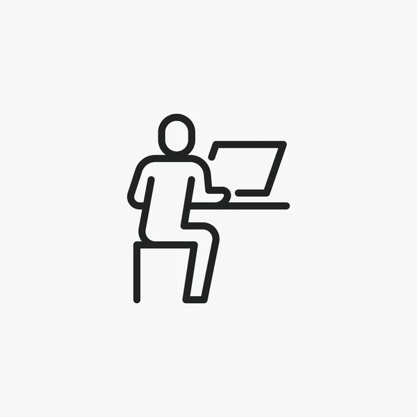 Human Working Gaming Laptop Computer Vector Icon — стоковий вектор